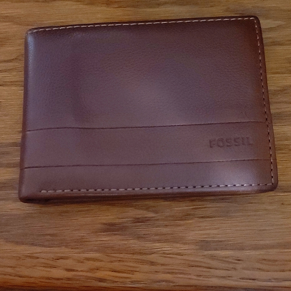 Men's fossil wallet bifold brown/tan